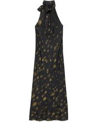AllSaints - Beril Animal-Print Slip Maxi Dress - Lyst