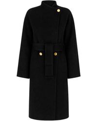 Alberta Ferretti - Belted Button-Detail Coat - Lyst