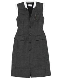 Moschino - Robe Boutonnée À Design Sans Manches - Lyst