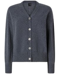 Pinko - Ribbed-Trim V-Neck Cardigan - Lyst