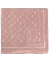 Jimmy Choo - Monogram-Print Silk Scarf - Lyst
