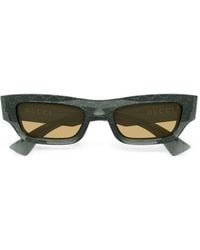 Gucci - Monogram-Pattern Rectangle-Frame Sunglasses - Lyst