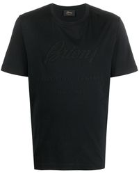 Brioni - T-shirt con applicazione logo - Lyst