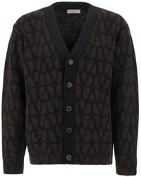 Valentino Garavani - Toile Iconographe-jacquard Cardigan - Men's - Virgin Wool - Lyst