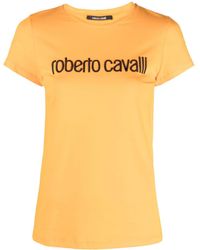 Roberto Cavalli - Embroidered-logo Crew-neck T-shirt - Lyst