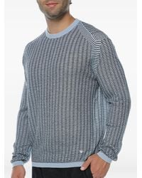 Emporio Armani - Textured-Knit Raglan-Sleeve Sweater - Lyst