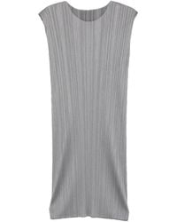 Pleats Please Issey Miyake - Pleated Sleeveless Midi Dress - Lyst