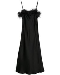 Antonelli - Ligorio Feather-Trim Satin Dress - Lyst