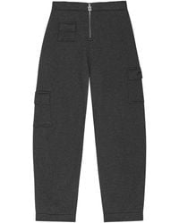 Ganni - Cargo-Pockets Zip-Fly Straight Trousers - Lyst