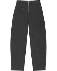 Ganni - Cargo-Pockets Zip-Fly Straight Trousers - Lyst