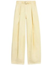 Blumarine - Pantalon En Toile À Taille Ceinturée - Lyst