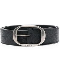 Tom Ford - Oval-Buckle Leather Belt - Lyst