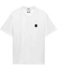 MSGM - Logo-Appliqué T-Shirt - Lyst