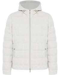 Eleventy - Cable-Knit Puffer Jacket - Lyst