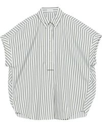 Brunello Cucinelli - Cotton And Silk Striped Shirt - Lyst