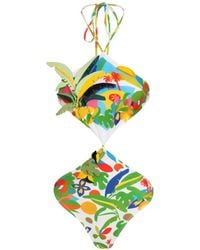 Amir Slama - Cut-Out Floral Print Swimsuit - Lyst