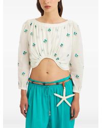 Antik Batik - Jeanne Embroidered Cropped Blouse - Lyst