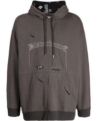 Children of the discordance - Logo-embroidered Cotton Hoodie - Lyst