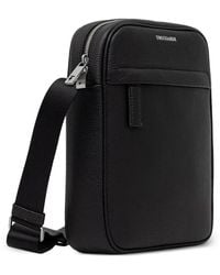 Trussardi - Medium Logo-Print Pebbled Messenger Bag - Lyst