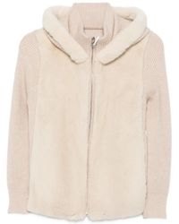 Liska - Fur-Panelled Ribbed-Knit Jacket - Lyst