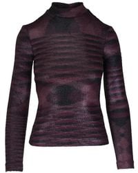 Missoni - Patterned Mock-Neck T-Shirt - Lyst