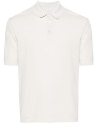 Eleventy - Geribbeld Katoenen Poloshirt - Lyst