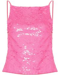 P.A.R.O.S.H. - Sequin-Embellished Open-Back Top - Lyst