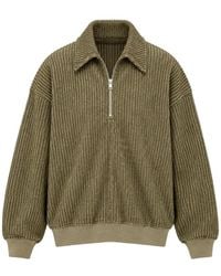 Song For The Mute - Half-Zip Ribbed-Knit Sweater - Lyst