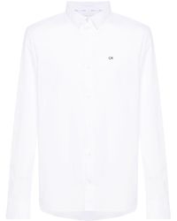 Calvin Klein - Monogram-embroidered Cotton Shirt - Lyst