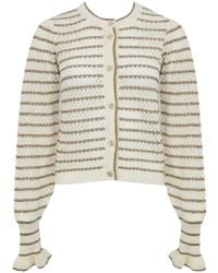 Twinset - Striped Ruffled Cardigan - Lyst
