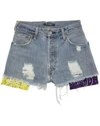HTC - Distressed Bandana-Insert Shorts - Lyst