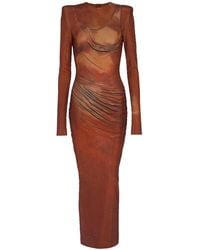 Balmain - Rhinestone-Embellished Printed Maxi Dress - Lyst