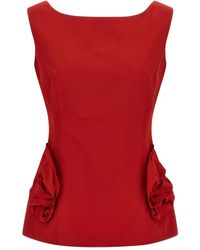 Magda Butrym - Hourglass Silhouette Top With 3D Floral Pockets - Lyst