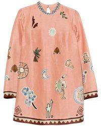 ALMAIS Hearts-Embroidered Cotton Mini Dress in White | Lyst ALMAIS Hearts-Embroidered Cotton Mini Dress in White | Lyst