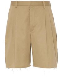 Maison Margiela - Pleated Frayed-Hem Shorts - Lyst