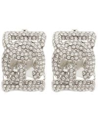 Dolce & Gabbana - Pendientes con apliques de cristal y logo - Lyst