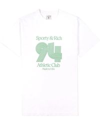 Sporty & Rich - 94 Athletic Club Cotton T-Shirt - Lyst