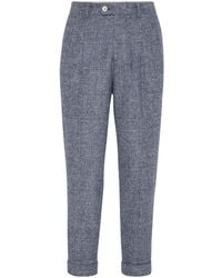 Brunello Cucinelli - Prince Of Wales-Check Pleated Trousers - Lyst