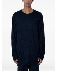 Yohji Yamamoto - Round-Neck Long-Sleeve T-Shirt - Lyst
