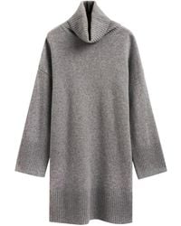 GANT - Roll-Neck Ribbed Mini Dress - Lyst