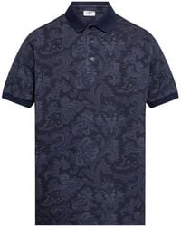 Etro - Cotton Polo With Decorative Pattern - Lyst