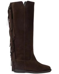 Via Roma 15 - Fringe-Detail Knee-High Boots - Lyst