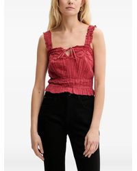 Guess - Reya Smocked Broderie-Anglaise Top - Lyst