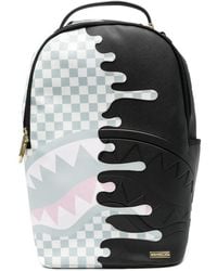 Sprayground - Checkered Shark-Print Backpack - Lyst
