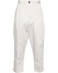 Ami Paris - Tapered-leg Cotton Trousers - Lyst