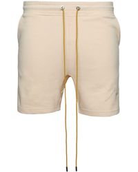 Rhude - Logo-embroidered Cotton Track Shorts - Lyst