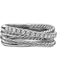 David Yurman - Crossover ダイヤモンド リング 6.8Mm スターリングシルバー - Lyst