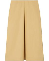 Tory Burch - Pleated Midi Cotton Skirt - Lyst