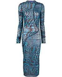 Mugler - Star-Print Ruched Dress - Lyst