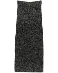 Max Mara - Rodano Geribbelde Midi-Rok Met Lurex-Effect - Lyst